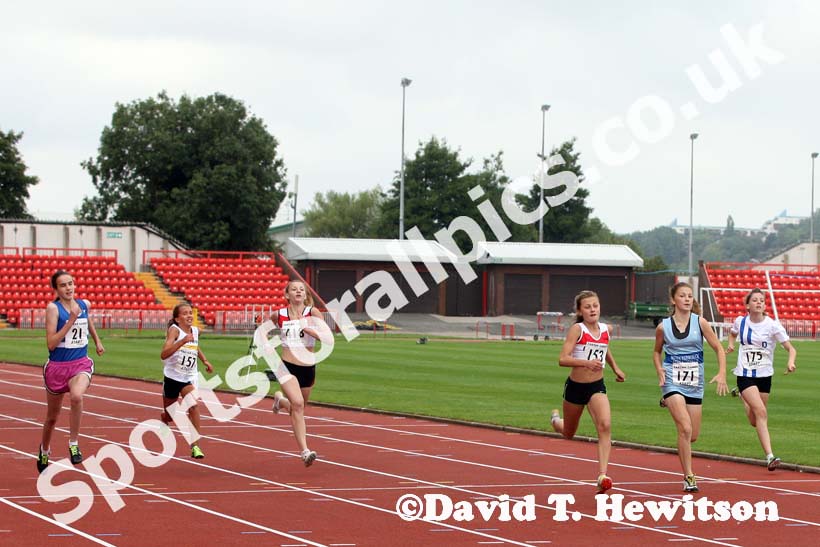 Girls under-13s 200 metres at the Gateshead Tartan Games Open.